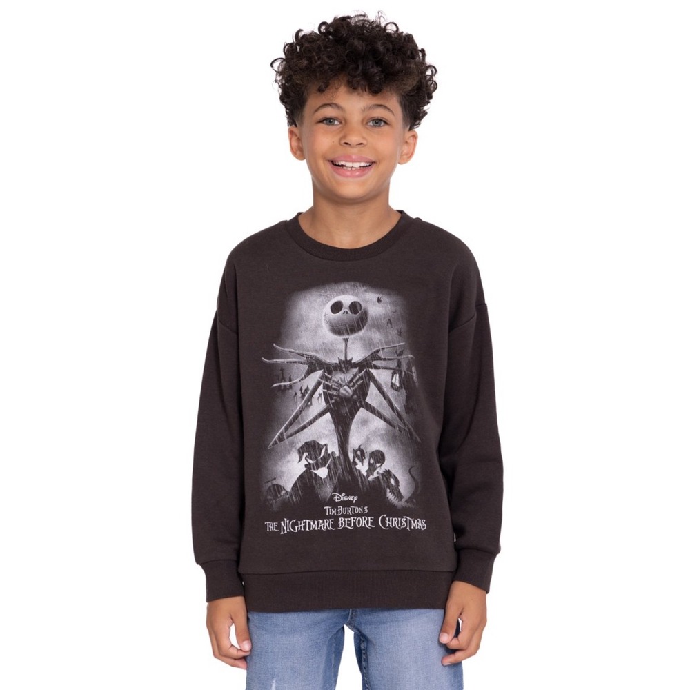 Disney Nightmare Before Christmas Jack Skellington Kids Sweatshirt Black Size 8